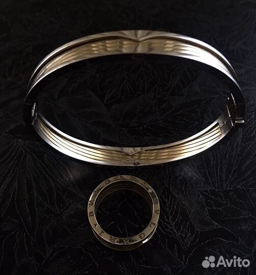 Bvlgari zero ONE золотой браслет и кольцо