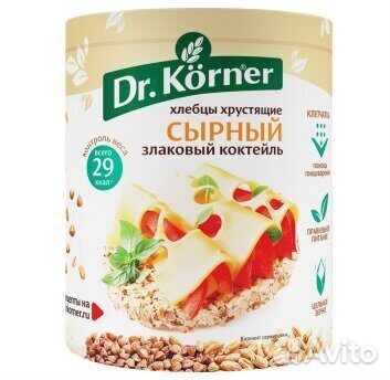 Хлебцы dr. korner злаковый коктейль сырные 100г