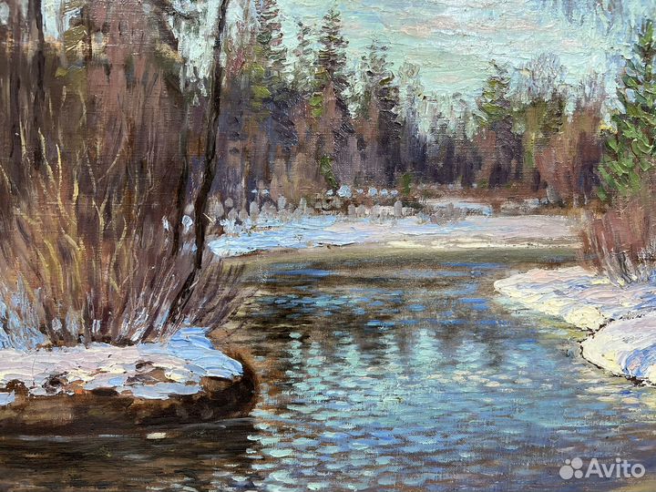 Старинная картина маслом на холсте