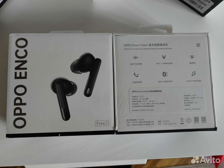 Наушники Oppo enco free2 Черные CN + чехол