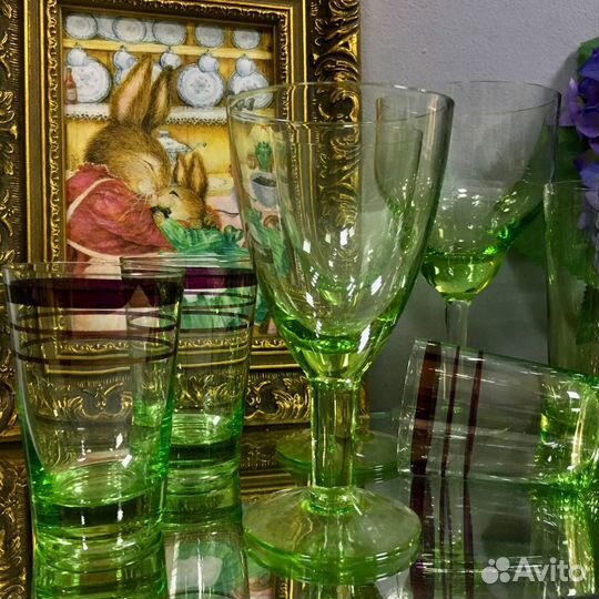 Цветное зеленое стекло СССР одним лотом