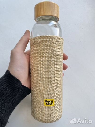 Бутылка для воды kasfol, стекло, бамбук, 500 мл