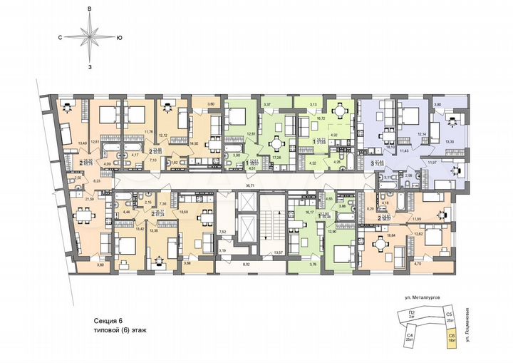 2-к. квартира, 61,2 м², 18/19 эт.