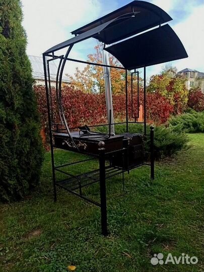 Мангал с печью под казан