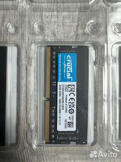 Crucial 64Gb (32+32) DDR4 2666 PC4 sodimm Новая