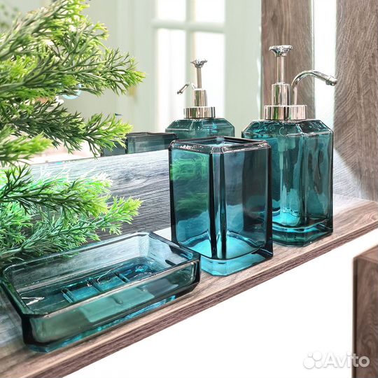 Стакан для зубных щёток Loa стекло цвет зелёный