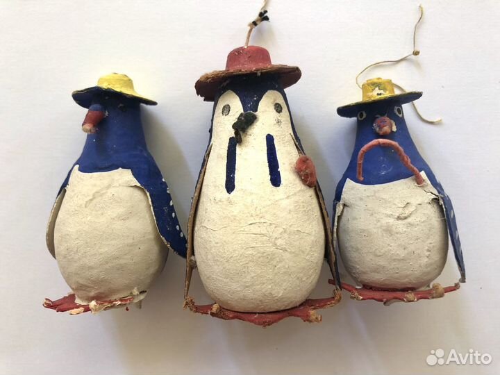 Елочный игрушки из ваты, ватная СССР (лот-2)