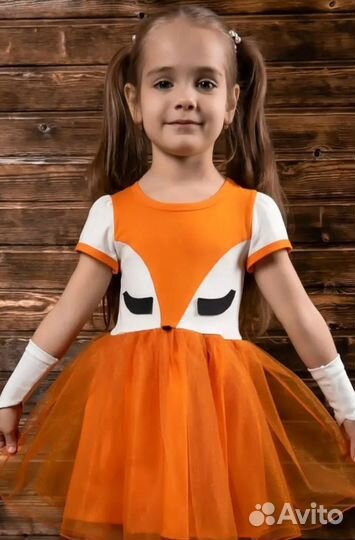 Новогоднее платье Лисичка для девочки 98-104