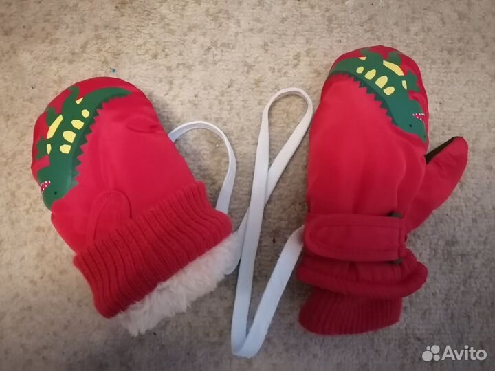 Новые детские варежки на резинке, 2-3года
