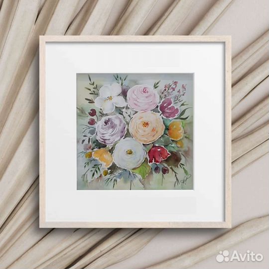 Картины акварелью, 21х21, авторские работы