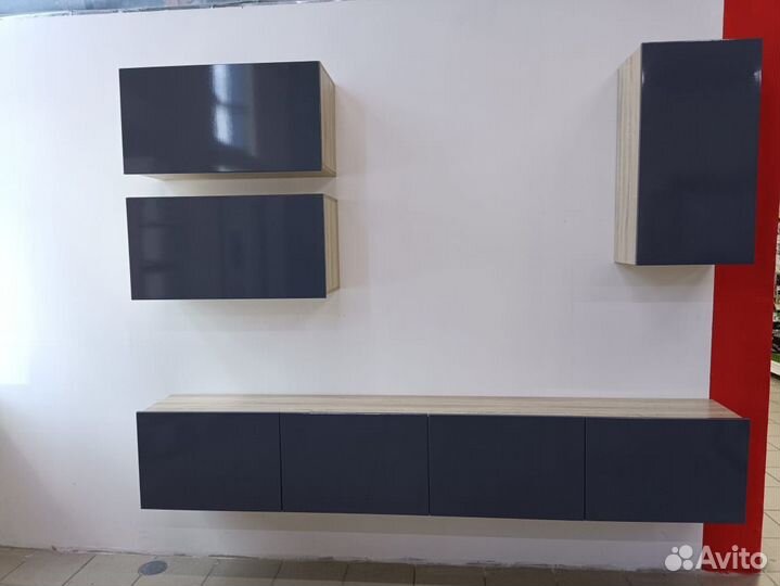 Гостиная Лия-3 сонома/графит 2,40 м навесная