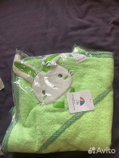 Полотенце детское уголок с капюшоном чистый хлопок