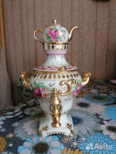 Самовар сувенирный СССР Гжель Фарфор