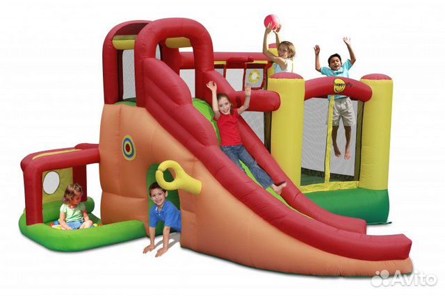 Надувной батут с горкой Happy Hop 9406N (Игровой ц