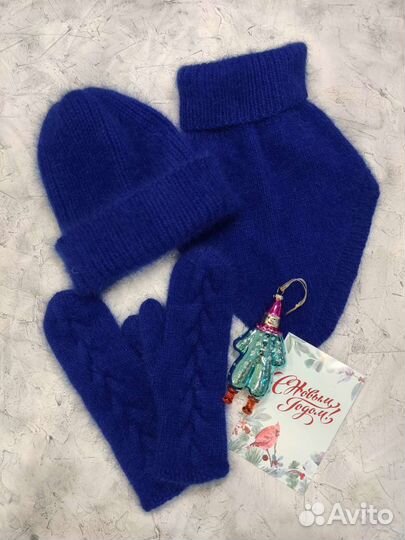 Шапка снуд варежки