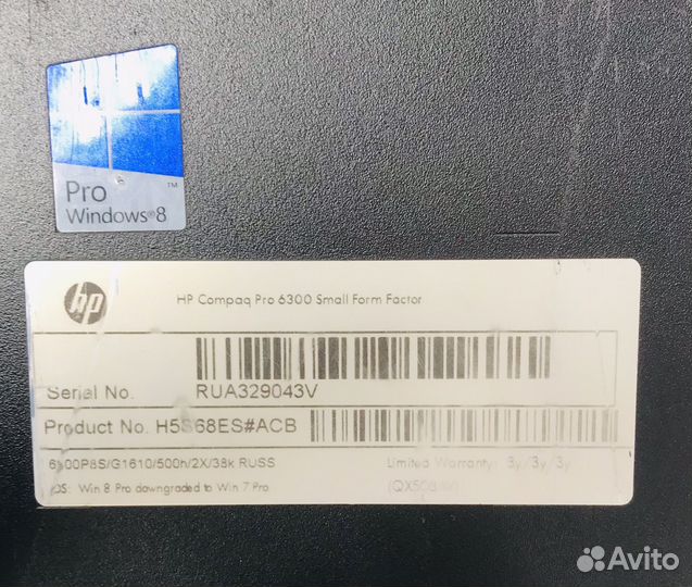 Компьютер HP Compaq Pro 6300 Small Farm Factor