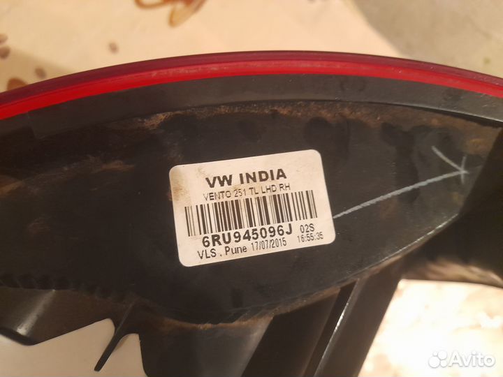Фара задняя правая volkswagen polo