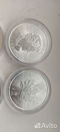 Монеты Канады, Австралии, Великобритании. Серебро