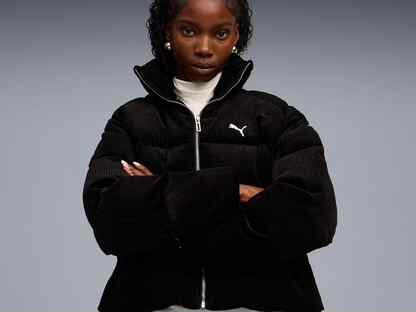 Puma Corduroy Puffer Jacket Пуховик женский, черный, Москва