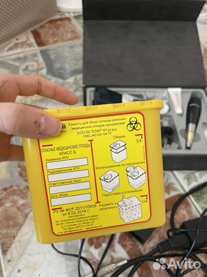 Тату машинка, блок, педаль. Набор