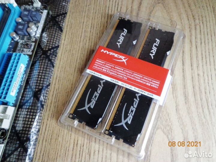 Комплект P8H67-M, core-i3, DDR3 HyperX Fury 16 гб