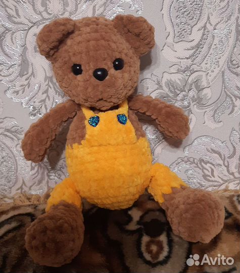 Вязаный медвежонок мягкая игрушка