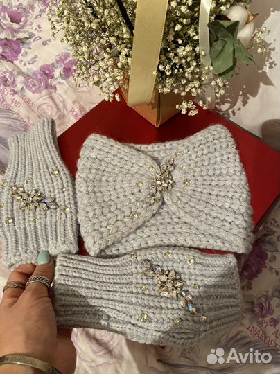 Повязка на голову с перчатками