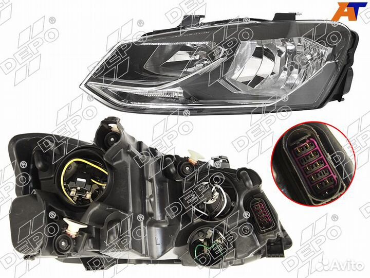 Фара VW polo 15-20 LH 4D с корректором 441-11K5lml
