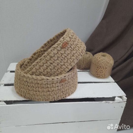 Набор интерьерных эко корзин