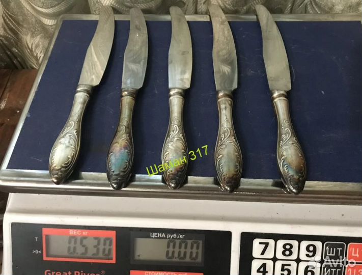 Ножи Мельхиор мнц.хорошие. 5 шт Одним лотом