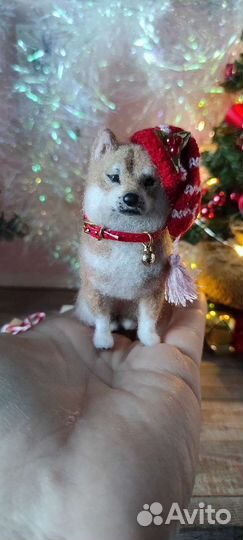 Сиба ину фигурка сухое валяние