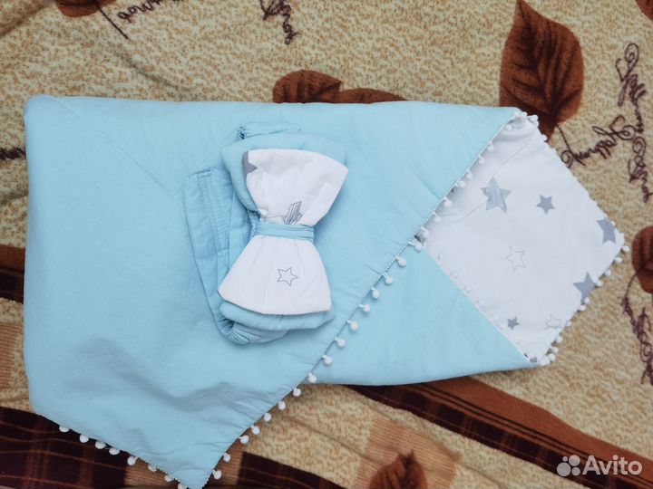 Конверт на выписку для мальчика голубой