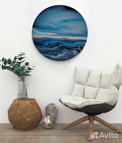 Современная картина на круглом холсте 35 см