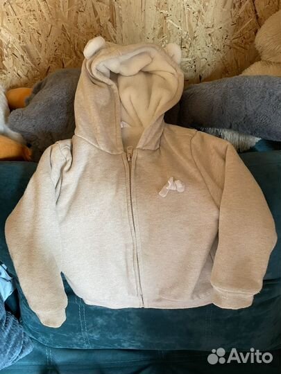 Толстовка для девочки утепленная 92