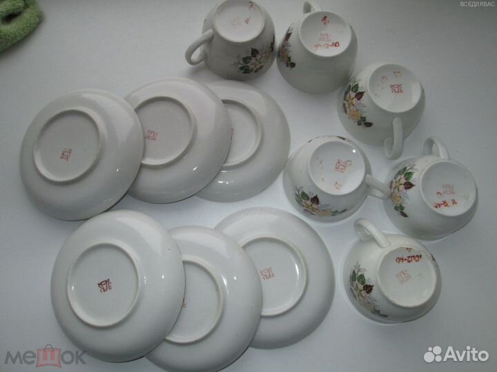 Чайные пары.фарфор. песочное.все за эту цену