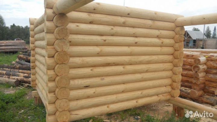 Сборка срубов домов бань