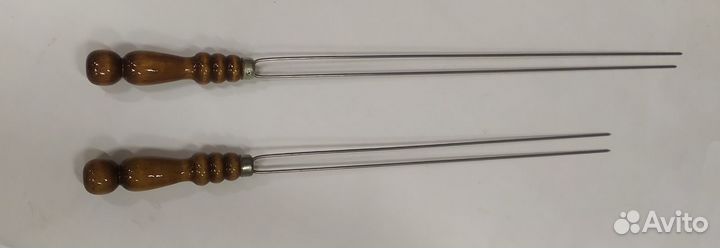 Шампур с дерев. ручкой двойной для грибов и овощей