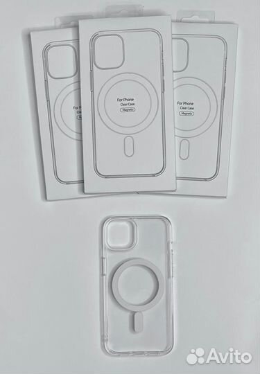 Чехол силиконовый прозрачный с MagSafe для iPhone