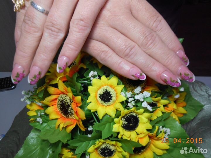 Наращивание ногтей, покрытие гель-лаком(шеллак)