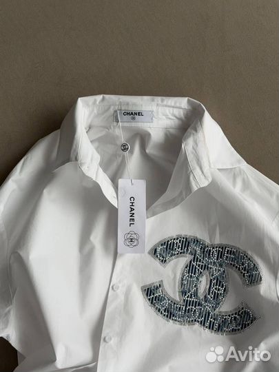 Рубашка белая женская оверсайз Chanel