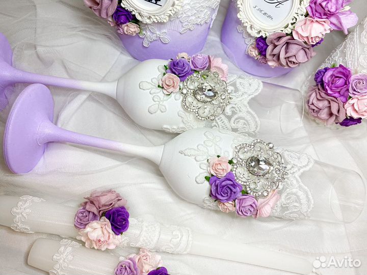 Свадебные бокалы, свечи Семейный очаг, казна / сун