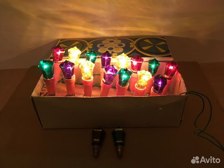 Ёлочные игрушки СССР электрогирлянда 
