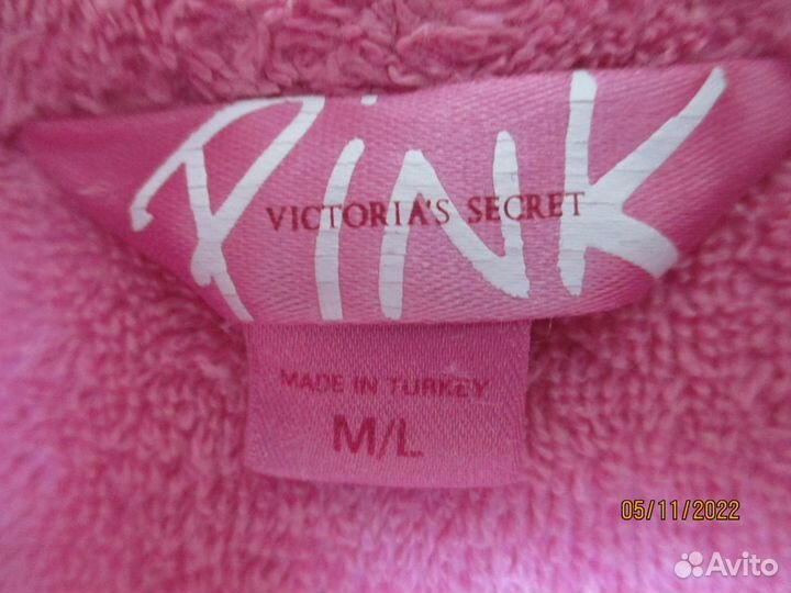 Укороченный халат махровый pink 100 cotton