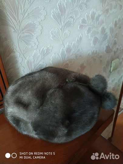 Берет, шапка норковая. На резинке