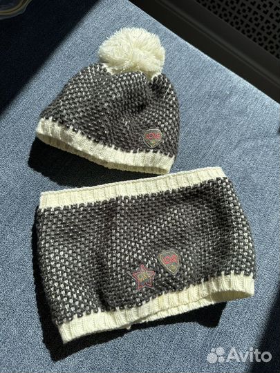 Комплект шапка и снуд 2-4 года