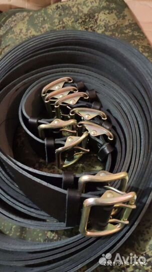Ремень офицерский кожа. Коричневый и черный