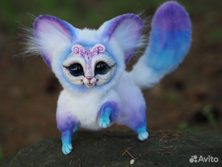 Котенок ручной работы в смешанной технике