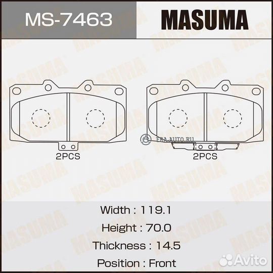 Masuma MS-7463 Колодки торм.пер