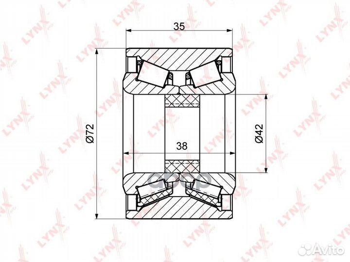 Подшипник ступицы передний 35x42x72 WB-1119 LYN