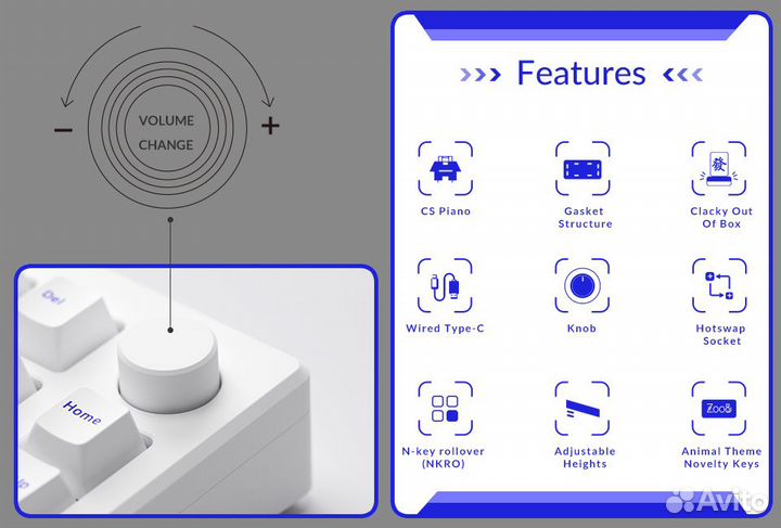Механическая клавиатура Akko MOD 007 PC BW